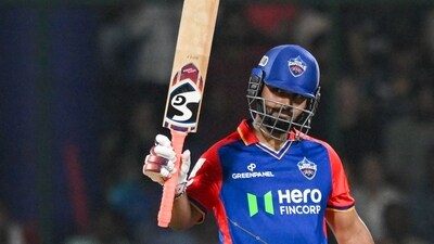 Delhi Capitals' captain Rishabh Pant celebrates after scoring a half-century (AFP) Delhi Capitals' captain Rishabh Pant celebrates after scoring a half-century (AFP)