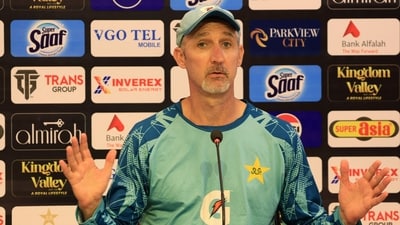 Pakistan head coach Jason Gillespie during the press conference REUTERS/Akhtar Soomro (REUTERS)