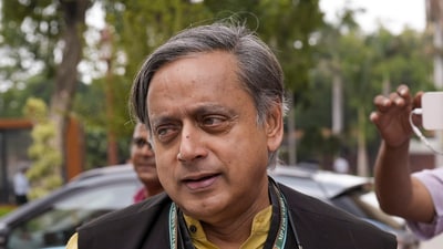 New Delhi: Congress MP Shashi Tharoor during the Monsoon session of Parliament, in New Delhi, Friday, Aug. 2, 2024. (PTI Photo/Kamal Singh) New Delhi: Congress MP Shashi Tharoor during the Monsoon session of Parliament, in New Delhi, Friday, Aug. 2, 2024. (PTI Photo/Kamal Singh)