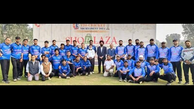 Participants after a match in Ludhiana on Sunday. (HT photo)