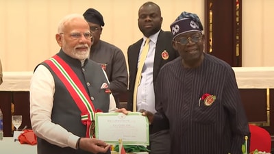 Nigeria honours PM Narendra Modi with ‘Grand Commander of the Order of the Niger’ award Nigeria honours PM Narendra Modi with ‘Grand Commander of the Order of the Niger’ award