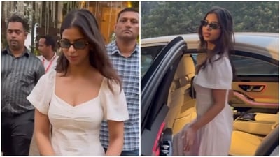 Suhana Khan dazzles in a white dress. Suhana Khan dazzles in a white dress.