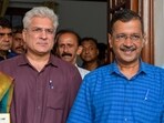 Former AAP leader Kailash Gahlot (L) with AAP national convenor Arvind Kejriwal (R). Former AAP leader Kailash Gahlot (L) with AAP national convenor Arvind Kejriwal (R).