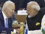 Prime Minister Narendra Modi with US President Joe Biden during the G20 Summit, in Rio de Janeiro, Brazil, on Monday. (PTI)