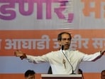 Thackeray was speaking at the MMRDA ground in Bandra East on Sunday evening in what was supposed to be the last meeting of the Maharashtra Vikas Aghadi (MVA) before the elections. (Bhushan Koyande/HT Photo) Thackeray was speaking at the MMRDA ground in Bandra East on Sunday evening in what was supposed to be the last meeting of the Maharashtra Vikas Aghadi (MVA) before the elections. (Bhushan Koyande/HT Photo)