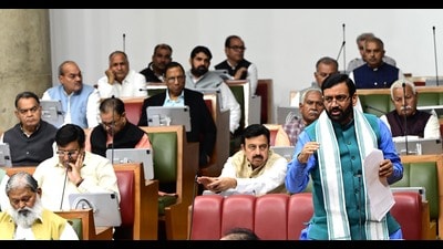 Amid animated discussion, the Haryana assembly on Monday passed the Haryana Contractual Employees (security of service) Bill, 2024, to provide job security to the contractual employees till they superannuate at the age of 58. The Bill replaced an ordinance promulgated in August this year. (HT Photo) Amid animated discussion, the Haryana assembly on Monday passed the Haryana Contractual Employees (security of service) Bill, 2024, to provide job security to the contractual employees till they superannuate at the age of 58. The Bill replaced an ordinance promulgated in August this year. (HT Photo)