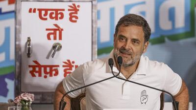 Congress MP Rahul Gandhi at a press conference in Mumbai on Monday. (PTI Photo) Congress MP Rahul Gandhi at a press conference in Mumbai on Monday. (PTI Photo)
