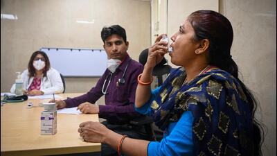 Inside the pollution clinic at RML Hospital on Monday. (Sanchit Khanna/HT Photo) Inside the pollution clinic at RML Hospital on Monday. (Sanchit Khanna/HT Photo)