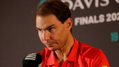Spain's Rafael Nadal during a press conference (REUTERS)