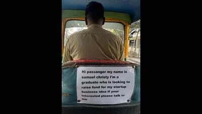 The poster, displayed behind the driver’s seat. (Reddit) The poster, displayed behind the driver’s seat. (Reddit)