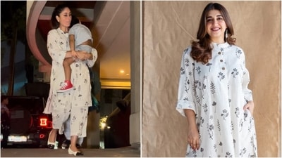 Kareena Kapoor was spotted in Mumbai wearing a minimalistic kurta set. (Instagram) Kareena Kapoor was spotted in Mumbai wearing a minimalistic kurta set. (Instagram)