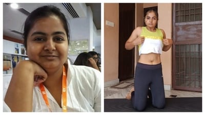 Sakshi Yadav shares her weight loss pictures on Instagram. (Instagram/Yogawali Ladki) Sakshi Yadav shares her weight loss pictures on Instagram. (Instagram/Yogawali Ladki)