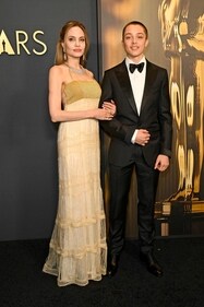 Angelina Jolie and Knox Jolie-Pitt attend the 2024 Governors Awards at Dolby Theatre on November 17, 2024 in Hollywood, California. (Getty Images via AFP) Angelina Jolie and Knox Jolie-Pitt attend the 2024 Governors Awards at Dolby Theatre on November 17, 2024 in Hollywood, California. (Getty Images via AFP)
