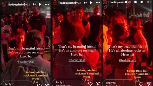 Hania Aamir met Badshah at his concert. Hania Aamir met Badshah at his concert.