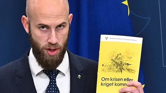Sweden's Civil Defence Minister Carl-Oskar Bohlin said that as the global context had changed, advice to Swedish households had to be reviewed to reflect the reality of the situation (AP)