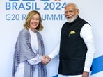 Prime Minister Narendra Modi holds a bilateral meeting with the Italian Prime Minister Giorgia Meloni on the sidelines of the 19th G20 Summit in Rio de Janeiro on Monday.
