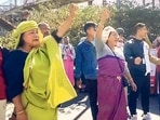 Members of various civil society organisations take out a rally to protest against the reimposition of AFSPA in parts of Manipur, in Imphal, Tuesday. (PTI)