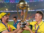 Travis Head and Marnus Labuschagne pose with the trophy after Australia beat India in the finals of the 2023 ODI World Cup in Ahmedabad. Travis Head and Marnus Labuschagne pose with the trophy after Australia beat India in the finals of the 2023 ODI World Cup in Ahmedabad.