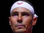 Spain's tennis player Rafael Nadal during the national anthem ahead of a Davis Cup quarterfinal match. (AP Photo/Manu Fernandez)