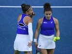 Italy's Jasmine Paolini and Italy's Sara Errani (L)