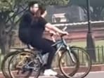 Parineeti Chopra and Raghav Chadha cycled together in Delhi on Tuesday. Parineeti Chopra and Raghav Chadha cycled together in Delhi on Tuesday.