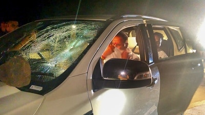Damaged windshield of the car of former Maharashtra minister and NCP (SP) leader Anil Deshmukh after stones were hurled at the car in Nagpur district, Monday, Nov. 18, 2024. (PTI) Damaged windshield of the car of former Maharashtra minister and NCP (SP) leader Anil Deshmukh after stones were hurled at the car in Nagpur district, Monday, Nov. 18, 2024. (PTI)