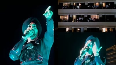 Diljit Dosanjh spoke with fans during his Ahmedabad concert.