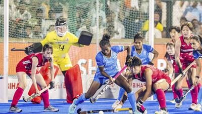 India's Sunelita Toppo, centre, during the Women's Asian Champions Trophy semi-final against Japan on Tuesday. (PTI) India's Sunelita Toppo, centre, during the Women's Asian Champions Trophy semi-final against Japan on Tuesday. (PTI)