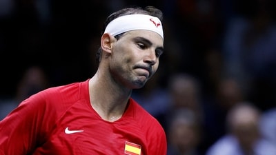 Spain's Rafael Nadal reacts during his match against Netherlands' Botic van de Zandschulp REUTERS/Juan Medina (REUTERS)