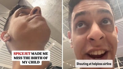 Digital content creator Anuj shared a video of himself at the airport after his flight was delayed by over three hours (Instagram/anuj.mp4)