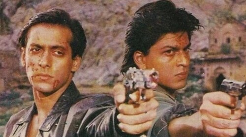 Salman Khan and Shah Rukh Khan in Karan Arjun Salman Khan and Shah Rukh Khan in Karan Arjun