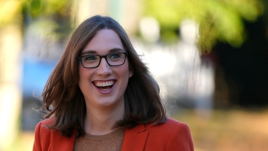Sarah McBride makes history as the first transgender state senator elected to the US House from Delaware.
(AP Photo/Pamela Smith) (AP)