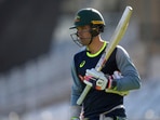 Australia's Alex Carey in action during a nets session. Australia's Alex Carey in action during a nets session.
