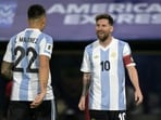 Lautaro Martinez celebrates with Argentina's forward Lionel Messi after scoring during the 2026 FIFA World Cup South American qualifiers against Peru. Lautaro Martinez celebrates with Argentina's forward Lionel Messi after scoring during the 2026 FIFA World Cup South American qualifiers against Peru.