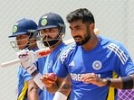 Indian cricketers Virat Kohli, Yashasvi Jaiswal and Jasprit Bumrah during a training session Indian cricketers Virat Kohli, Yashasvi Jaiswal and Jasprit Bumrah during a training session