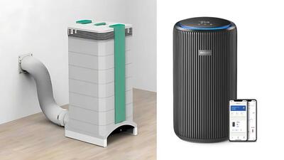 A filtered ventilation solution using an IQAir purifier (left), and a Philips AC4221 smart air purifier with multi-layer filtration. (HT Photo)