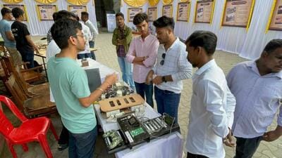 COEP hosted polling booth, managed by its Youth Parliament in collaboration with ECI, showcasing the institute’s successful projects. (HT)