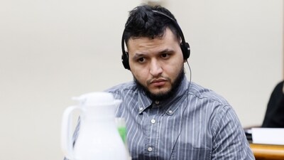 Jose Ibarra looks down as he listens through an interpreter during his trial at the Athens-Clarke County Superior Court on Monday, Nov. 18, 2024, in Athens, Ga. (Miguel Martinez/Atlanta Journal-Constitution via AP, Pool) (AP) Jose Ibarra looks down as he listens through an interpreter during his trial at the Athens-Clarke County Superior Court on Monday, Nov. 18, 2024, in Athens, Ga. (Miguel Martinez/Atlanta Journal-Constitution via AP, Pool) (AP)