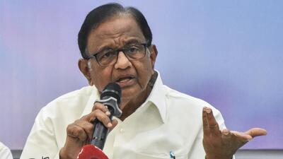 Congress MP P Chidambaram in Mumbai earlier this month. (ANI Photo) Congress MP P Chidambaram in Mumbai earlier this month. (ANI Photo)