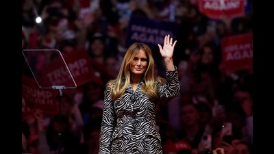 Melania Trump arriving at a campaign rally at Madison Square Garden in New York on October 27, 2024. (Evan Vucci/AP) Melania Trump arriving at a campaign rally at Madison Square Garden in New York on October 27, 2024. (Evan Vucci/AP)