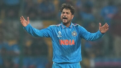 India's Kuldeep Yadav reacts during the ICC Men's Cricket World Cup match between India and Netherlands (PTI) India's Kuldeep Yadav reacts during the ICC Men's Cricket World Cup match between India and Netherlands (PTI)