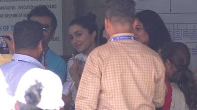 Shraddha Kapoor at the polling booth during Maharashtra Assembly elections on Wednesday Shraddha Kapoor at the polling booth during Maharashtra Assembly elections on Wednesday
