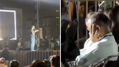 In the clip, the man, who users on X claimed was a professor at the institute, is seen using his fingers to plus his ears (X/@AnshulGarg1986) In the clip, the man, who users on X claimed was a professor at the institute, is seen using his fingers to plus his ears (X/@AnshulGarg1986)