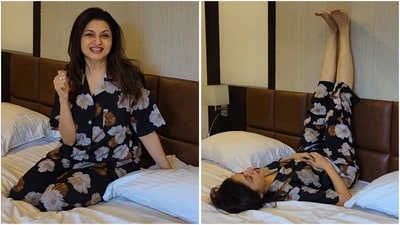 Bhagyashree shares simple exercise for leg pain relief on her Instagram. (Instagram/@bhagyashree.online) Bhagyashree shares simple exercise for leg pain relief on her Instagram. (Instagram/@bhagyashree.online)