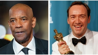 Denzel Washington reacted to losing the Oscar to Kevin Spacey. Denzel Washington reacted to losing the Oscar to Kevin Spacey.