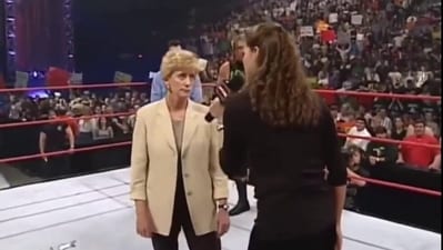 Linda McMahon with daughter Stephanie in an old WWE video (X/@Ariesguy041499) Linda McMahon with daughter Stephanie in an old WWE video (X/@Ariesguy041499)