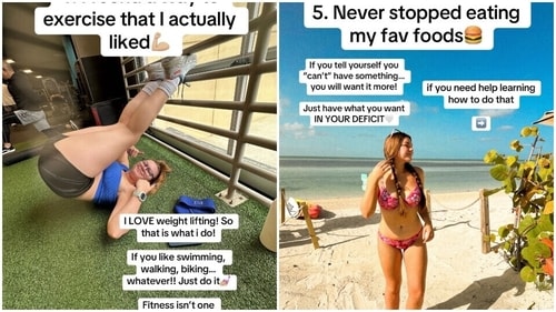 Working out the way she likes and eating her favourite food is another weight loss hack Kols followed.