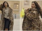Mahira Khan pairs the animal-print coat with a simple jumper and leggings. Mahira Khan pairs the animal-print coat with a simple jumper and leggings.