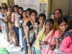 Voters wait in queues to cast their vote for the Maharashtra assembly elections, in Akola on Wednesday. (ANI) Voters wait in queues to cast their vote for the Maharashtra assembly elections, in Akola on Wednesday. (ANI)