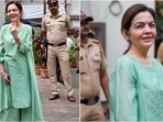 Nita Ambani wore an elegant green suit for casting voting in Mumbai, Nita Ambani wore an elegant green suit for casting voting in Mumbai,